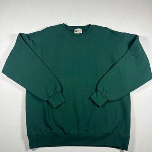 Vintage Cheetah Brand Green Crewneck Men Size Large Made In USA 100% Cotton